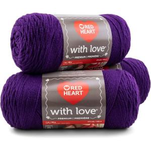 imageRed Heart With Love Yarn Metallic  Royal3pack  Aubergine