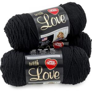 imageRed Heart With Love Yarn Metallic  Royal3pack  Black