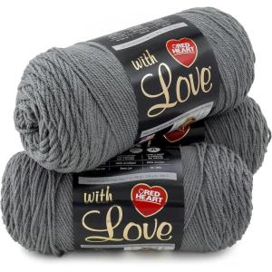 imageRed Heart With Love Yarn Metallic  Royal3pack  Pewter
