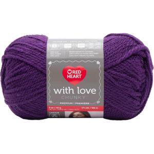 imageRed Heart With Love Yarn Metallic  RoyalChunky  Aubergine