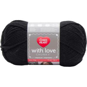 imageRed Heart With Love Yarn Metallic  RoyalChunky  Black