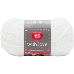 imageRed Heart With Love Yarn Metallic  RoyalChunky  Chunky White