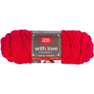 imageRed Heart With Love Yarn Metallic  RoyalChunky  Holly Berry