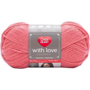 imageRed Heart With Love Yarn Metallic  RoyalChunky  Papaya