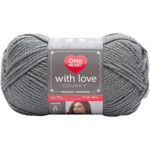imageRed Heart With Love Yarn Metallic  RoyalChunky  Pewter