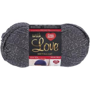 imageRed Heart With Love Yarn Metallic  RoyalMetallic  Charcoal