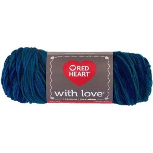 imageRed Heart With Love Yarn Metallic  RoyalPrint  Cerulean