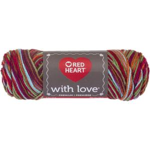 imageRed Heart With Love Yarn Metallic  RoyalPrint  Fruit Punch