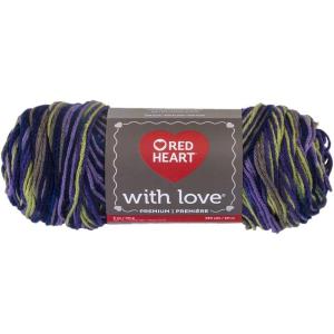imageRed Heart With Love Yarn Metallic  RoyalPrint  Lavender Ivy