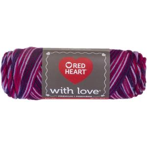 imageRed Heart With Love Yarn Metallic  RoyalPrint  Plum Jam