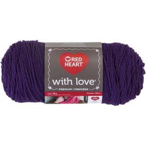 imageRed Heart With Love Yarn Metallic  RoyalSolid  Aubergine