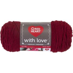 imageRed Heart With Love Yarn Metallic  RoyalSolid  Berry Red