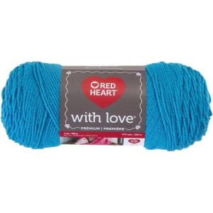 imageRed Heart With Love Yarn Metallic  RoyalSolid  Blue Hawaii