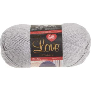 imageRed Heart With Love Yarn Metallic  RoyalSolid  Light Grey