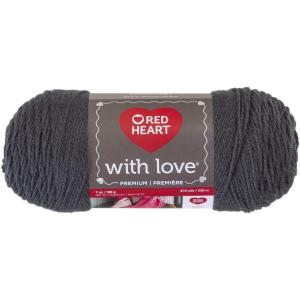 imageRed Heart With Love Yarn Metallic  RoyalSolid  Pewter