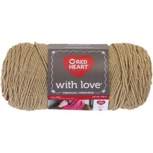 imageRed Heart With Love Yarn Metallic  RoyalSolid  Tan