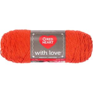 imageRed Heart With Love Yarn Metallic  RoyalSolid  Tigerlily