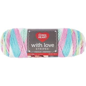 imageRed Heart With Love Yarn Metallic  RoyalStripe  Candy Stripe