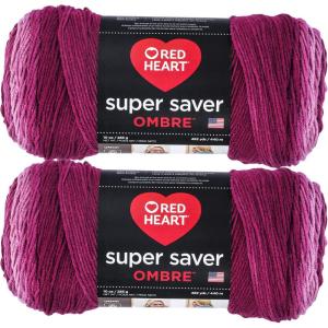 imageRED HEART E3053970 Super Saver Ombre Yarn SuedeAnemone Ombre
