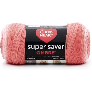 imageRED HEART E3053970 Super Saver Ombre Yarn SuedeSea Coral