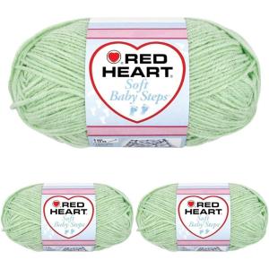 imageRED HEART Soft Baby Steps Yarn  Baby Green3 Pack