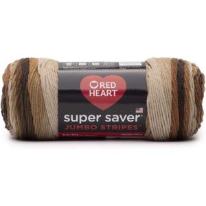 imageRED HEART Super Saver Jumbo Yarn Pale YellowLatte Stripe