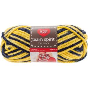 imageRED HEART Team Spirit Chunky Yarn RedWhiteNavyGold
