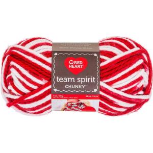 imageRED HEART Team Spirit Chunky Yarn RedWhiteRedWhite