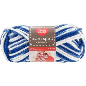 imageRED HEART Team Spirit Chunky Yarn RedWhiteRoyalWhite