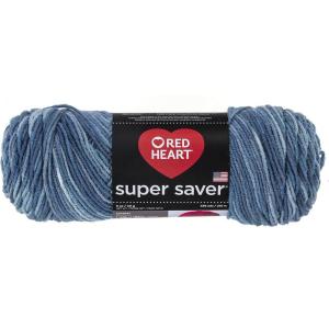 imageRed Heart Super Saver Econ Blacklight YarnPrint  Blue Tones