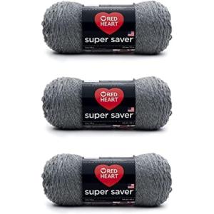 imageRed Heart Super Saver Yarn  PoolGray Heather