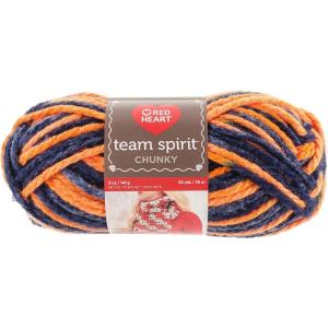 imageRed Heart Team Spirit Chunky Yarn RoyalWhiteOrangeNavy