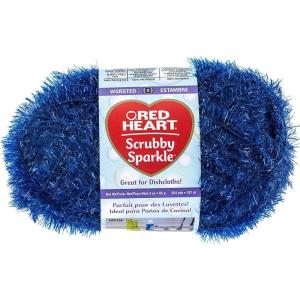 imageRED HEART Scrubby Sparkle Yarn LicoriceBlueberry