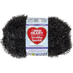imageRED HEART Scrubby Sparkle Yarn LicoriceLicorice