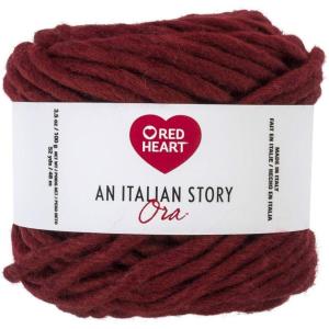imageRed Heart Italian Story Ora Wool Blend Yarn CarmelloBarolo