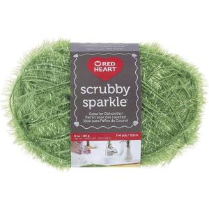 imageRed Heart Scrubby Sparkle Yarn GrapefruitAvocado