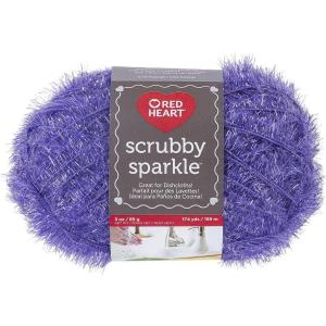 imageRed Heart Scrubby Sparkle Yarn GrapefruitGrape