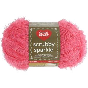 imageRed Heart Scrubby Sparkle Yarn GrapefruitGuava