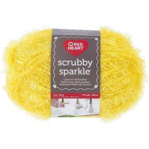 imageRed Heart Scrubby Sparkle Yarn GrapefruitLemon