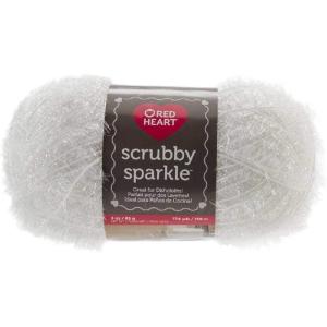 imageRed Heart Scrubby Sparkle Yarn GrapefruitMarshmallow