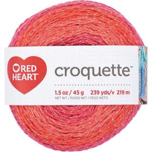 imageRED HEART E8879527 Croquette crochet thread Berry BlissRed Hot