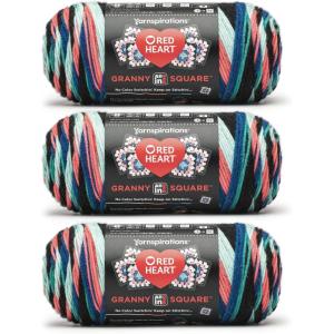 imageRed Heart All in One Granny Square Soft White  Green Scream Yarn  3 Pack of 250g88oz  100 Acrylic  4 Worsted Medium  381m417Yards  for Knitting Crochet and AmigurumiPop Culture