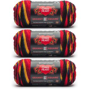 imageRed Heart All in One Granny Square Soft White  Green Scream Yarn  3 Pack of 250g88oz  100 Acrylic  4 Worsted Medium  381m417Yards  for Knitting Crochet and AmigurumiMoody Cherry