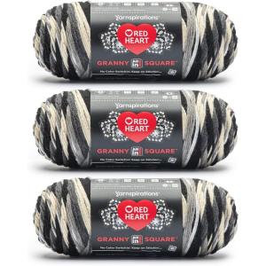 imageRed Heart All in One Granny Square Soft White  Green Scream Yarn  3 Pack of 250g88oz  100 Acrylic  4 Worsted Medium  381m417Yards  for Knitting Crochet and AmigurumiDove