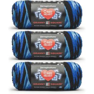 imageRed Heart All in One Granny Square Soft White  Green Scream Yarn  3 Pack of 250g88oz  100 Acrylic  4 Worsted Medium  381m417Yards  for Knitting Crochet and AmigurumiBlue Beacon