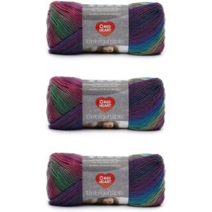 imageRed Heart Boutique Unforgettable Tidal Yarn  3 Pack of 100g35oz  Acrylic  4 Medium Worsted  270 Yards  KnittingCrochetStained Glass