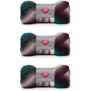 imageRed Heart Boutique Unforgettable Tidal Yarn  3 Pack of 100g35oz  Acrylic  4 Medium Worsted  270 Yards  KnittingCrochetTealberry