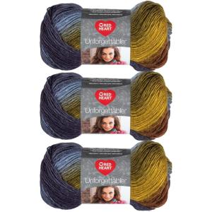 imageRed Heart Boutique Unforgettable Tidal Yarn  3 Pack of 100g35oz  Acrylic  4 Medium Worsted  270 Yards  KnittingCrochetWoodlands