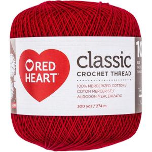 imageRed Heart Fashion Size 3 Crochet Thread BlackVictory Red