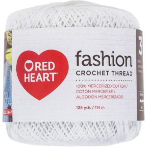 imageRed Heart Fashion Size 3 Crochet Thread BlackWhite